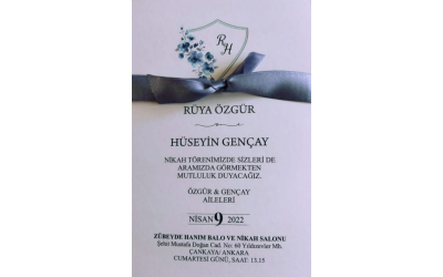 Hümmetalin Mahmut Gencay'ın Oğlu Hüseyin Gencay'ın 09.04.2022 Cumartesi Günü Saat 13:15 de Nikahı Vardır.